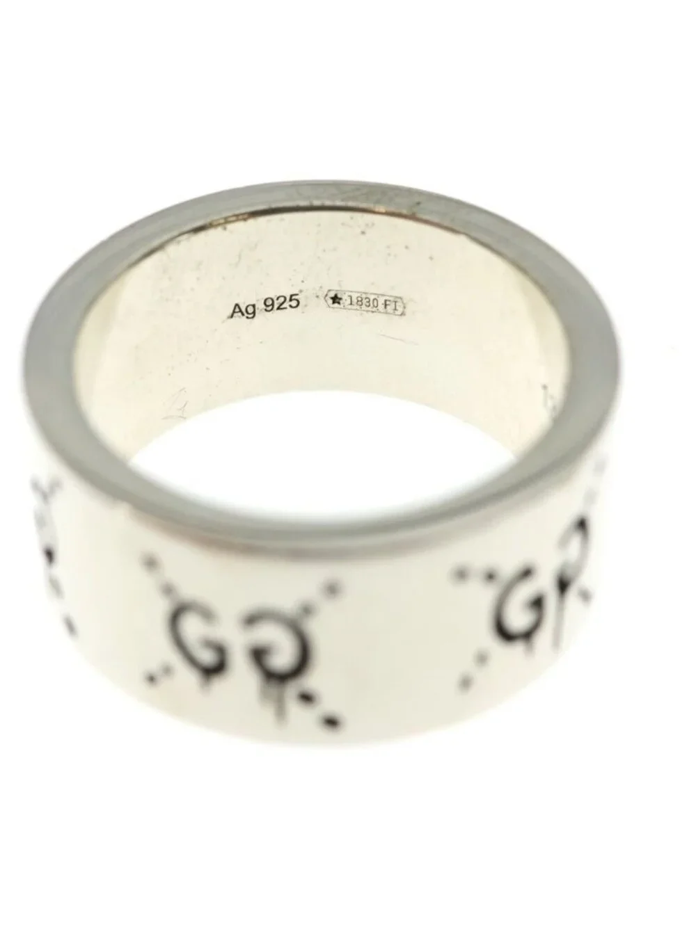 Gucci Ghost GG Ring Skull Silver